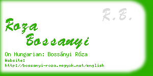 roza bossanyi business card