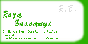 roza bossanyi business card